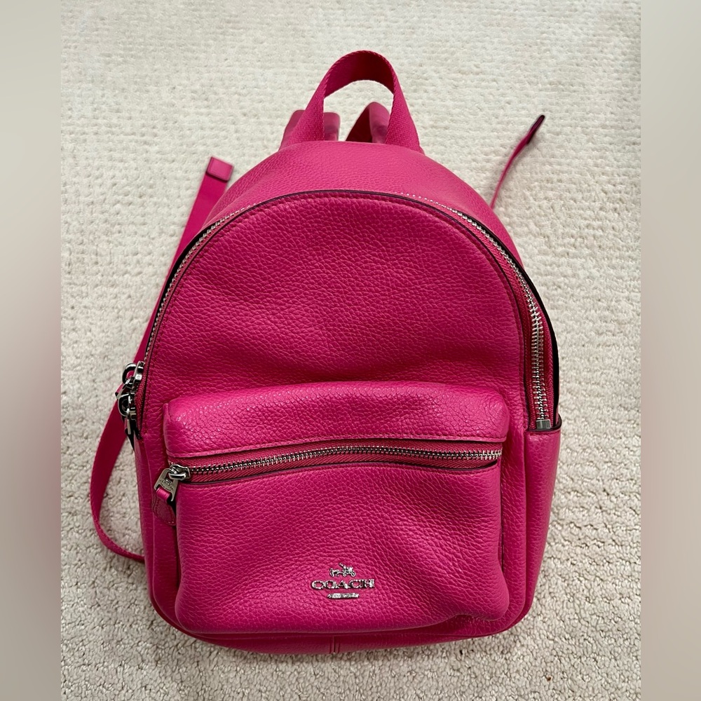 Authentic Coach Leather Small Backpack Fuschia Pink Like New